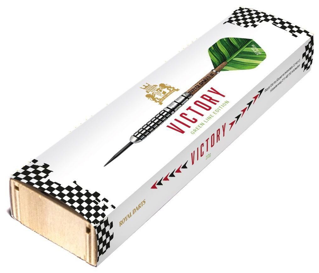 Fléchettes Green Line 80% tungstene - Victory - Royal Darts - Fléchettes acier - Rouge et Noir