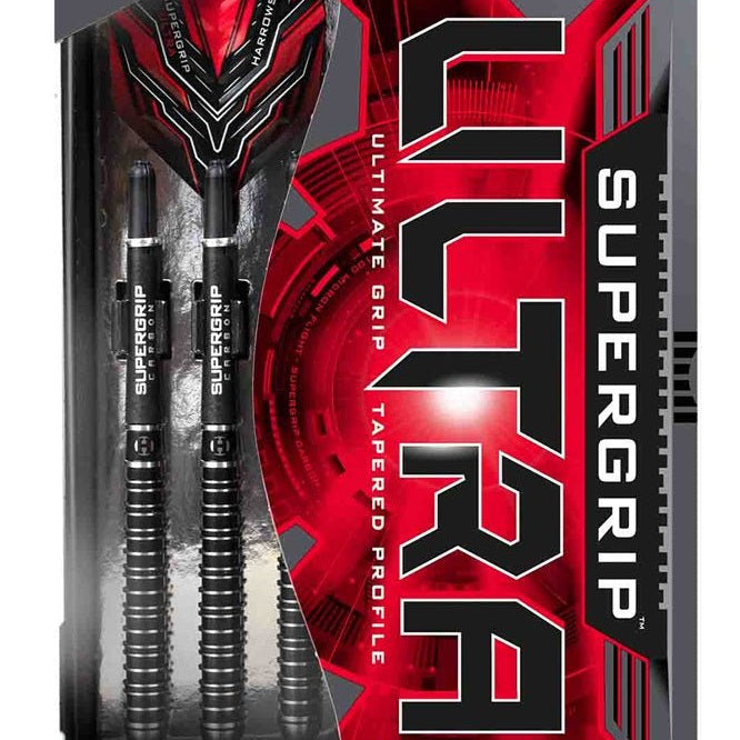 Fléchettes Soft - Harrows - Supergrip Ultra - 80% tungestene - Fléchettes soft - Rouge et Noir