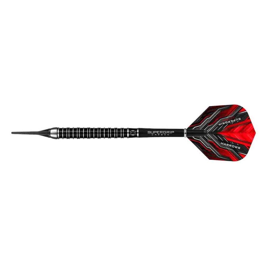 Fléchettes Soft - Harrows - Supergrip Ultra - 80% tungestene - Fléchettes soft - Rouge et Noir