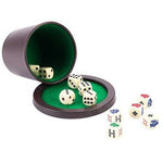 Godet avec couvercle + 6 dés et 5 dés poker - godet - Rouge et Noir
