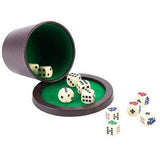 Godet avec couvercle + 6 dés et 5 dés poker - godet - Rouge et Noir