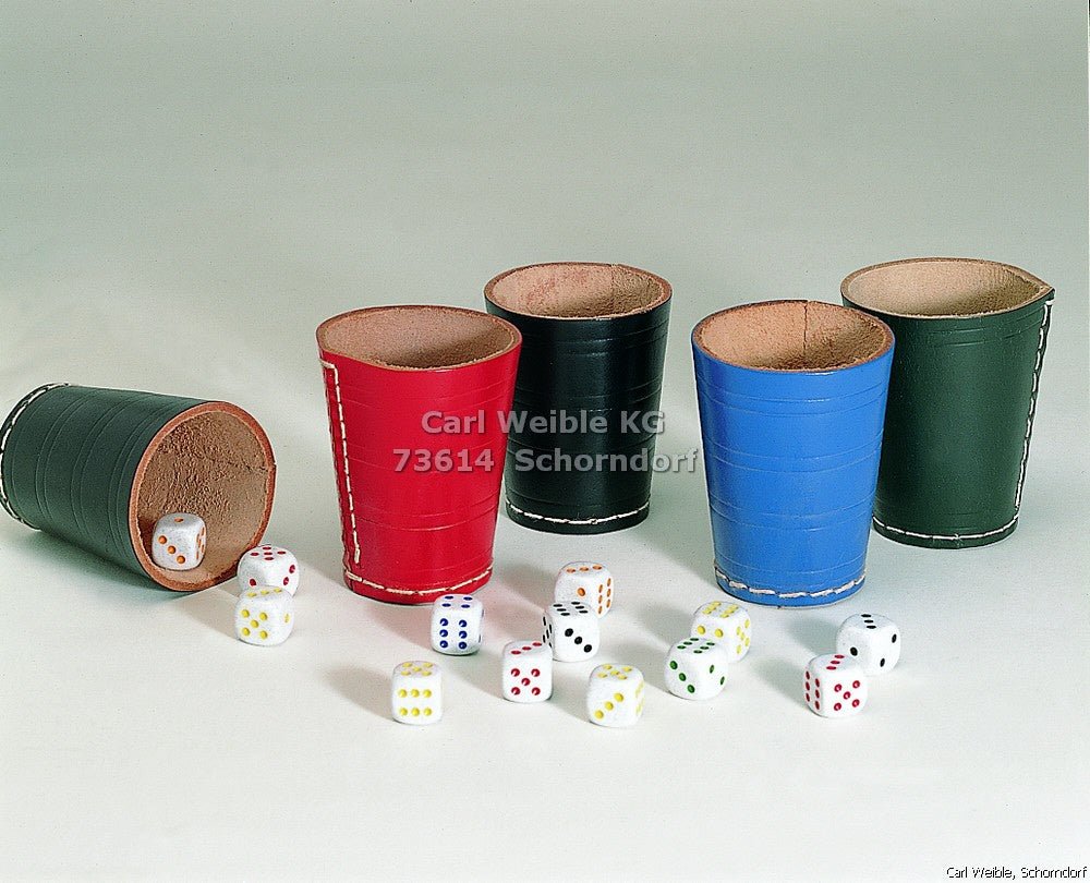 Godets cuir - Couleurs - accessoire de dés - Rouge et Noir
