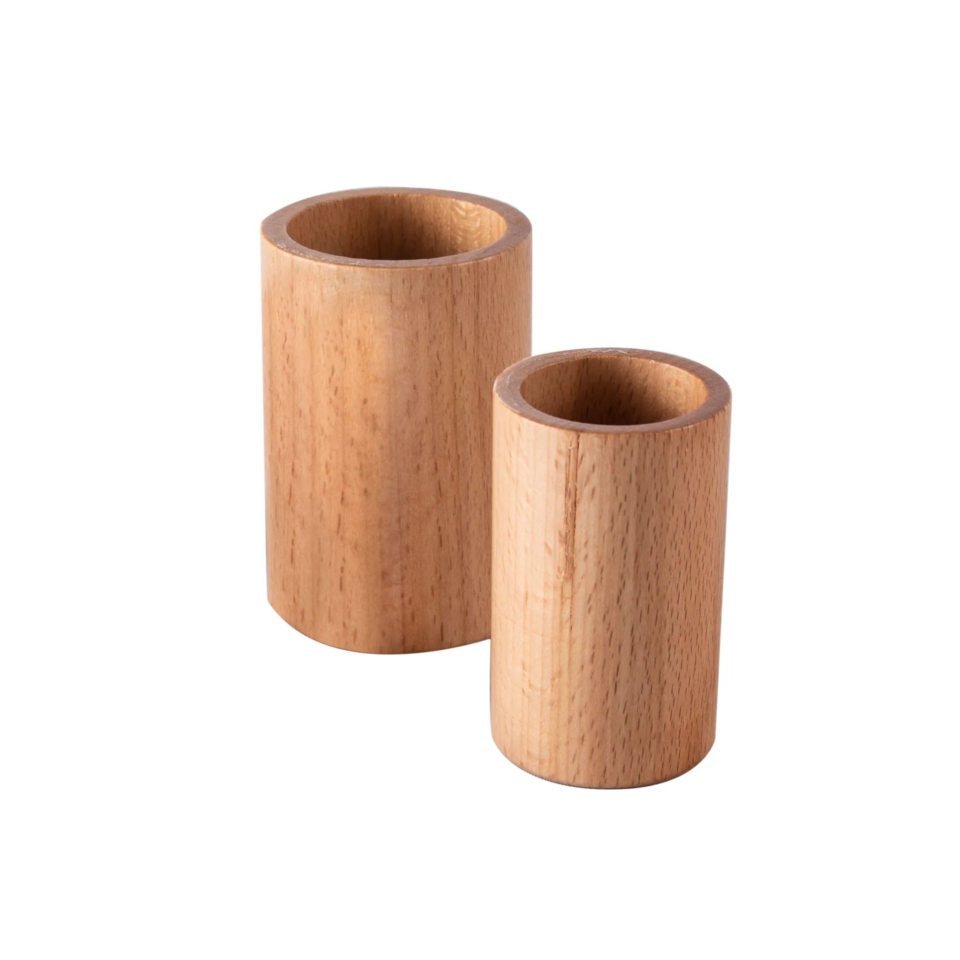 Godets rond bois manopoulos - Naturel - accessoire de backgammon godets - Rouge et Noir