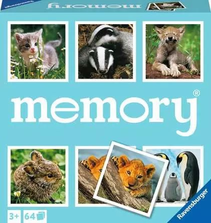 Grand Mémory des petits animaux - Cartes Enfants - Rouge et Noir