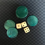 Jetons de 421 marbrés - Vert - par 25 - jeu de dés coffret de dés - Rouge et Noir