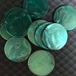 Jetons de 421 marbrés - Vert - par 25 - jeu de dés coffret de dés - Rouge et Noir