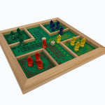 Jeu de petits chevaux avec écuries - jeu traditionnel jeu de tock oies dadas - Rouge et Noir