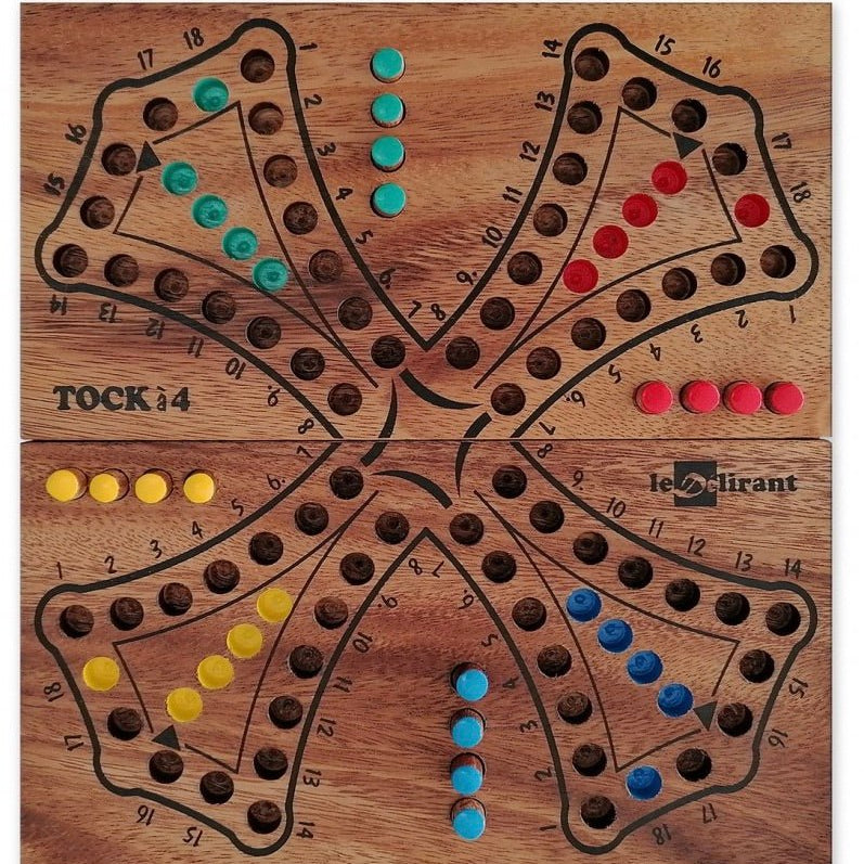 Jeu de Tock pliant - 4 joueurs - Le délirant - Jeux Traditionnels - Rouge et Noir