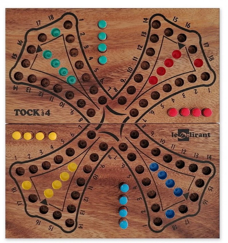 Jeu de Tock pliant - 4 joueurs - Le délirant - Jeux Traditionnels - Rouge et Noir