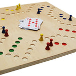 Jeu de tock réversible 4j / 6j - bois clair - jeu traditionnel jeu de tock oies dadas - Rouge et Noir