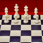 Jeu d'échecs en marqueterie de cuir - Exemplaire unique - Fabrication française - ensemble d'échecs luxe classique jeu d'échecs en cuir véritable - Rouge et Noir