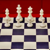 Jeu d'échecs en marqueterie de cuir - Exemplaire unique - Fabrication française - ensemble d'échecs luxe classique jeu d'échecs en cuir véritable - Rouge et Noir