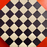 Jeu d'échecs en marqueterie de cuir - Exemplaire unique - Fabrication française - ensemble d'échecs luxe classique jeu d'échecs en cuir véritable - Rouge et Noir