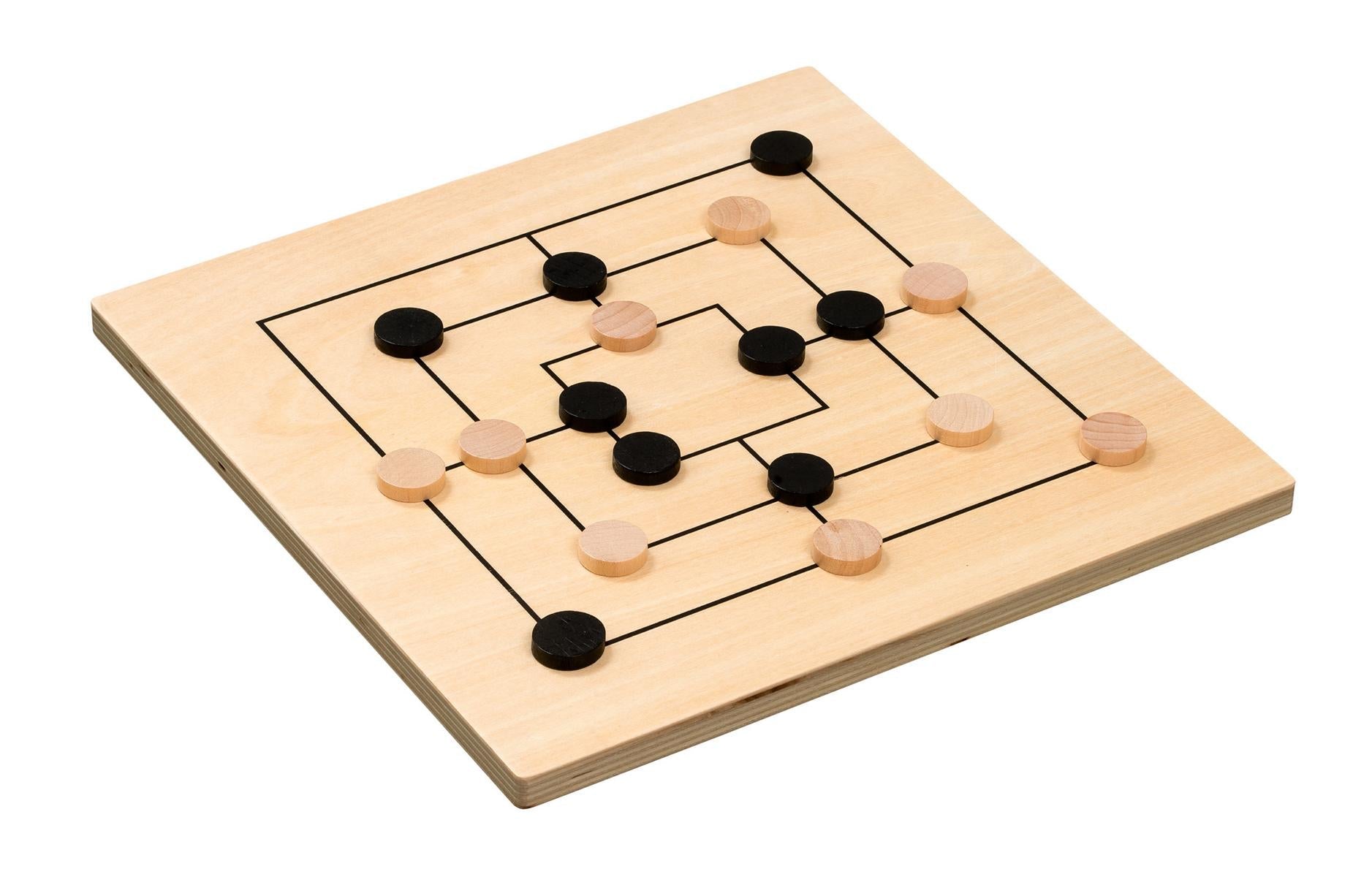 Jeu du moulin - Jeu de stratégie en bois - Rouge et Noir