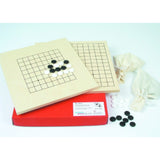 Kit entrainement / initiation Jeu de GO / Goban en Hêtre - Reversible 9x9 / 13x13 - Pierre en pâte de verre - ensemble de go - Rouge et Noir