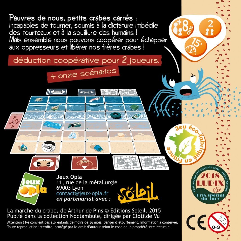 La marche du crabe - Jeu de plateau de stratégie coopératif - Rouge et Noir