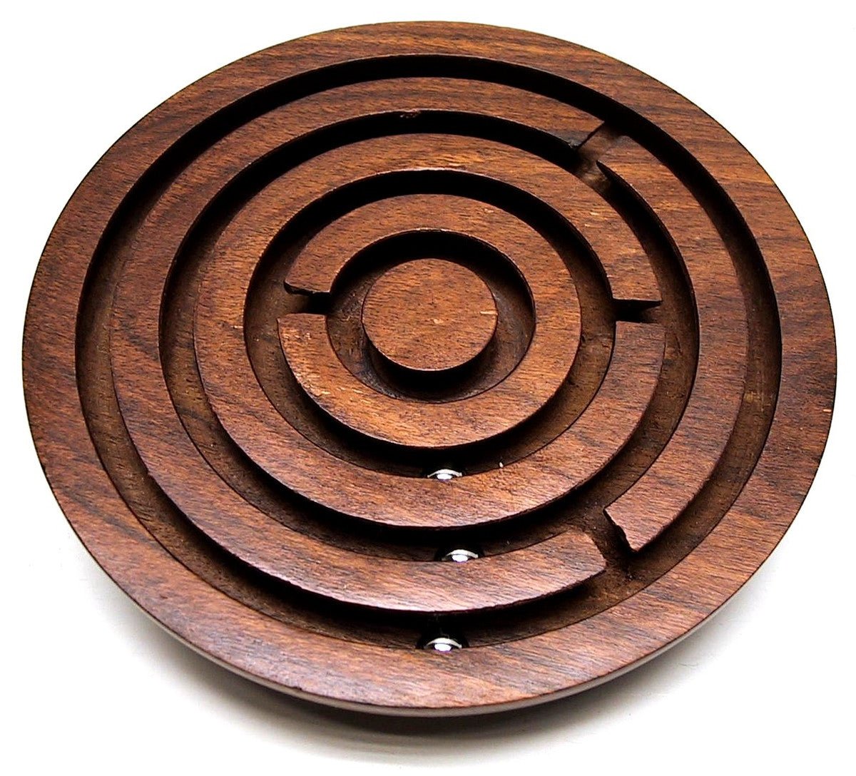 Labyrinthe Rond Palissandre - Casse-tête en bois jeu d'adresse en bois - Rouge et Noir