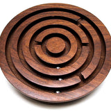 Labyrinthe Rond Palissandre - Casse-tête en bois jeu d'adresse en bois - Rouge et Noir