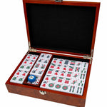 Mah - Jong - Coffret bois - Effet loupe - jeu traditionnel jeu de mah - jong - Rouge et Noir