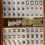 Mah - Jong - Coffret bois luxe - jeu traditionnel jeu de mah - jong cadeau bel objet - Rouge et Noir