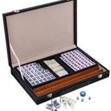 Mah - Jong - Coffret Cuir + Porte tuiles - jeu traditionnel jeu de mah - jong - Rouge et Noir