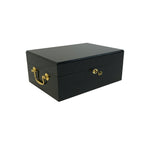 Mallette bois laqué noir vide - 500 jetons - accessoire de poker cadeau bel objet - Rouge et Noir