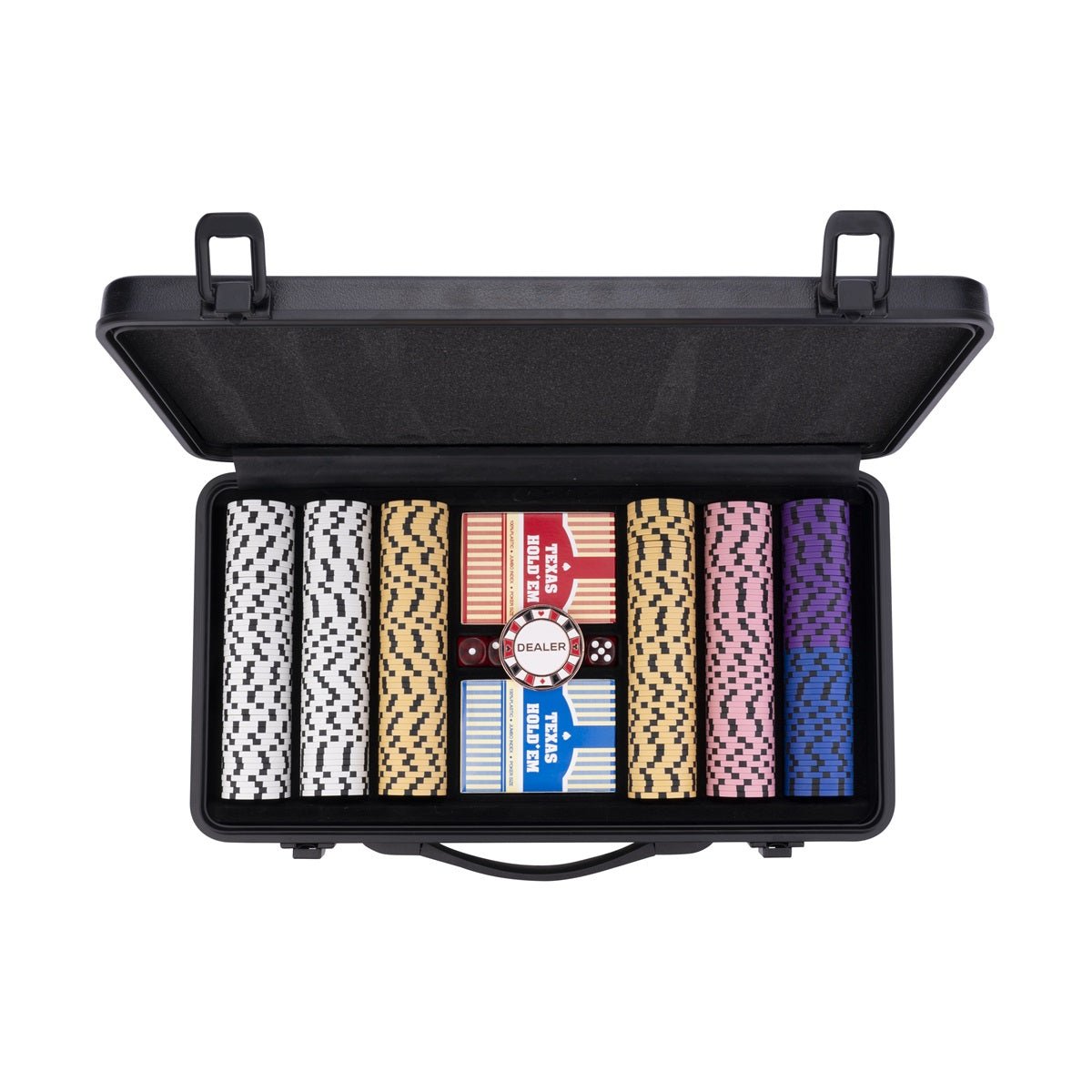Mallette de 300 jetons - King of Clubs - Jetons en Clay 14 gr - mallette de poker aluminium - Rouge et Noir