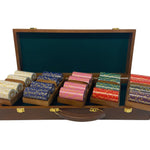 Mallette de 500 jetons - Bois avec racks - Sunshine - 14,5 gr - mallette de poker en aluminium coffret de poker de luxe cadeau bel objet - Rouge et Noir