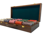 Mallette de 500 jetons - Bois avec racks - Sunshine - 14,5 gr - mallette de poker en aluminium coffret de poker de luxe cadeau bel objet - Rouge et Noir