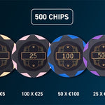 Mallette de 500 jetons - King of Clubs - Jetons en Clay 14 gr - mallette de poker aluminium - Rouge et Noir