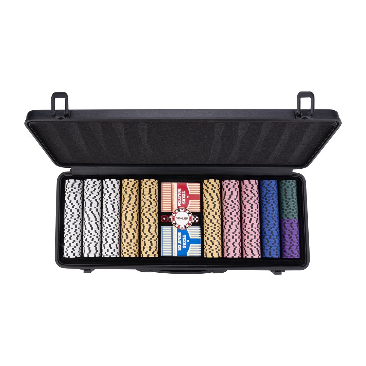 Mallette de 500 jetons - King of Clubs - Jetons en Clay 14 gr - mallette de poker aluminium - Rouge et Noir