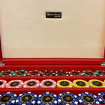 Mallette de poker en cuir grainé - Rouge - coffret de poker de luxe - Rouge et Noir