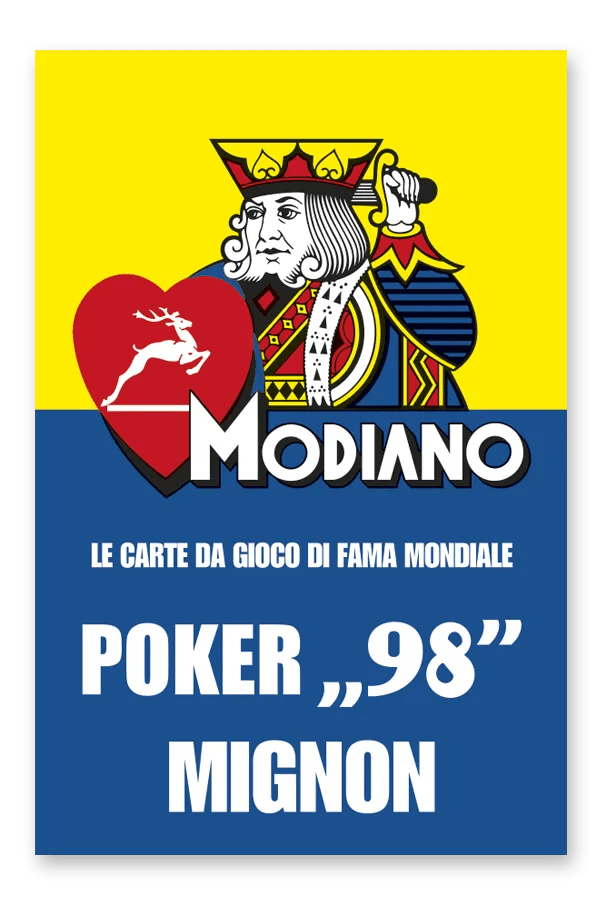 Modiano - Mignon - 98" - Bleu - cartes de poker - Rouge et Noir