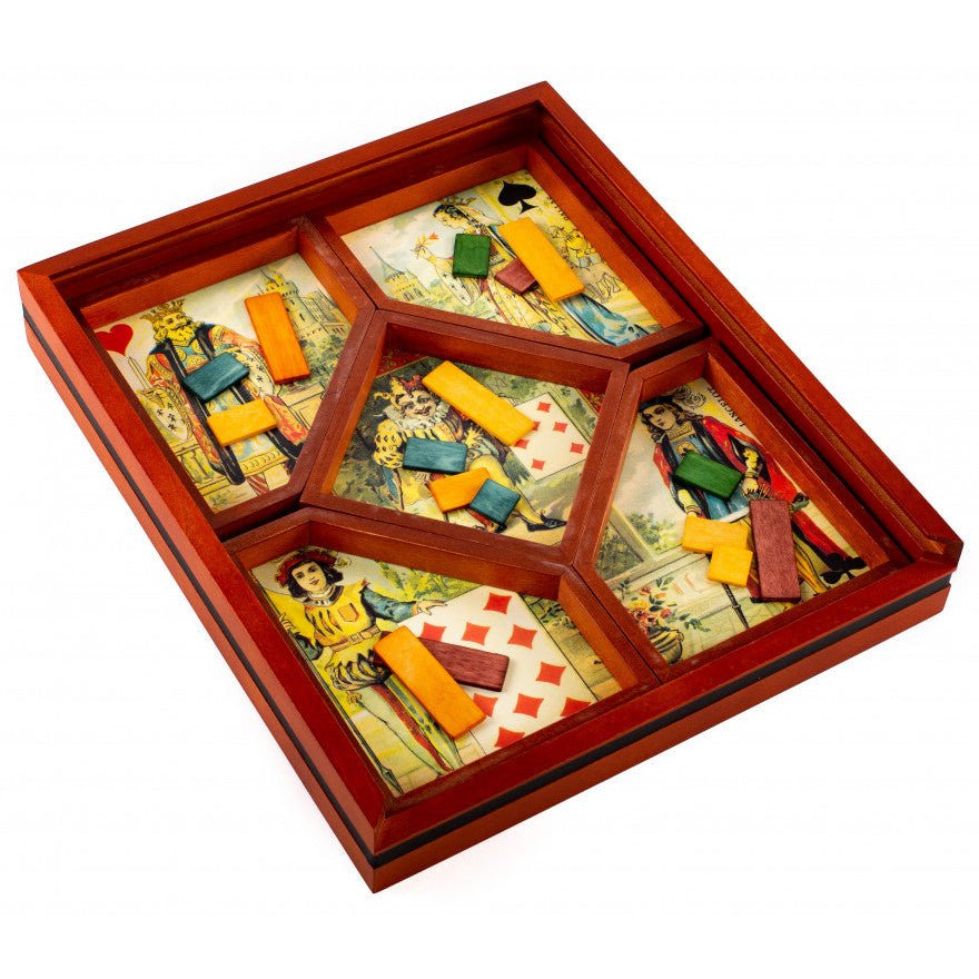 Nain Jaune à l'ancienne - Jeu traditionnel jeu de nain - jaune en boius - Rouge et Noir