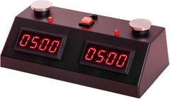 Pendule Echecs / Backgammon - Tactile - Noir LED Rouge - accessoire d'échecs pendule d'échecs - Rouge et Noir