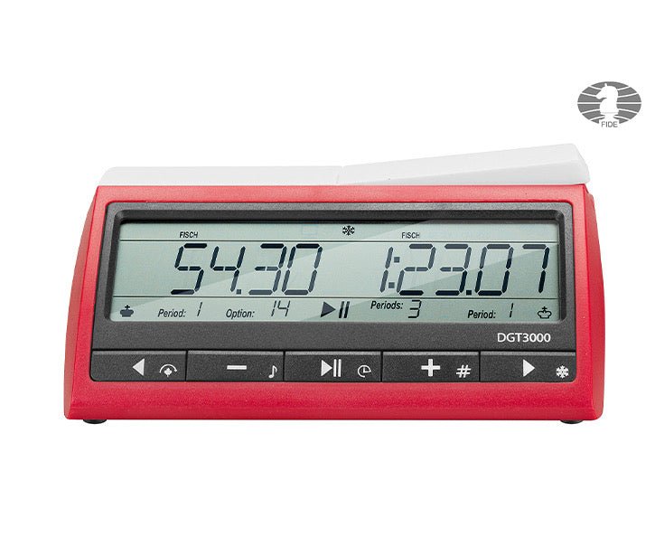 Pendule FIDE officielle - DGT 3000 - accessoire d'échecs pendule d'échecs - Rouge et Noir