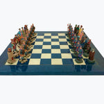 Pièces d'échecs "3 Royaumes" - peintes à la main - jeu d'échecs pièces d'échecs décoratives - Rouge et Noir