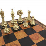 Pièces d'échecs en métal - Flowered - Fait à la main - jeu d'échecs pièces d'échecs classiques et décoratives - Rouge et Noir
