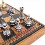 Pièces d'échecs en métal - Flowered - Fait à la main - jeu d'échecs pièces d'échecs classiques et décoratives - Rouge et Noir