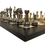 Pièces d'échecs en métal - Flowered - Fait à la main - jeu d'échecs pièces d'échecs classiques et décoratives - Rouge et Noir
