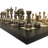 Pièces d'échecs en métal - Flowered - Fait à la main - jeu d'échecs pièces d'échecs classiques et décoratives - Rouge et Noir