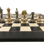Pièces d'échecs en métal - Flowered - Fait à la main - jeu d'échecs pièces d'échecs classiques et décoratives - Rouge et Noir