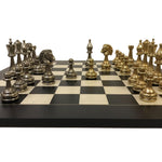 Pièces d'échecs en métal - Flowered - Fait à la main - jeu d'échecs pièces d'échecs classiques et décoratives - Rouge et Noir