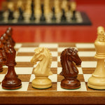 Pièces d'échecs Iroquoises en Bois de rose - Chopra - jeu d'échecs pièces d'échecs classiques - Rouge et Noir