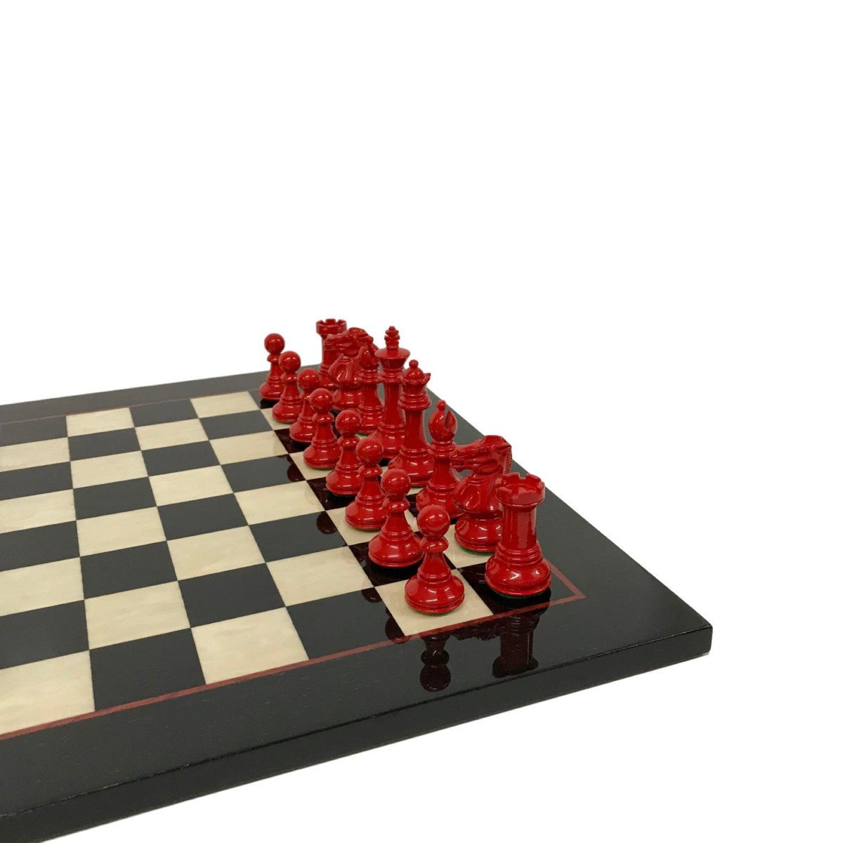 Pièces laquées Rouge et Noir Taille 3 - jeu d'échecs pièces d'échecs classiques et décoratives - Rouge et Noir