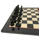 Pièces laquées Rouge et Noir Taille 3 - jeu d'échecs pièces d'échecs classiques et décoratives - Rouge et Noir