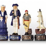 Pièces Pirates / Marine - Pièces d’échecs décoratives figuratives - Rouge et Noir