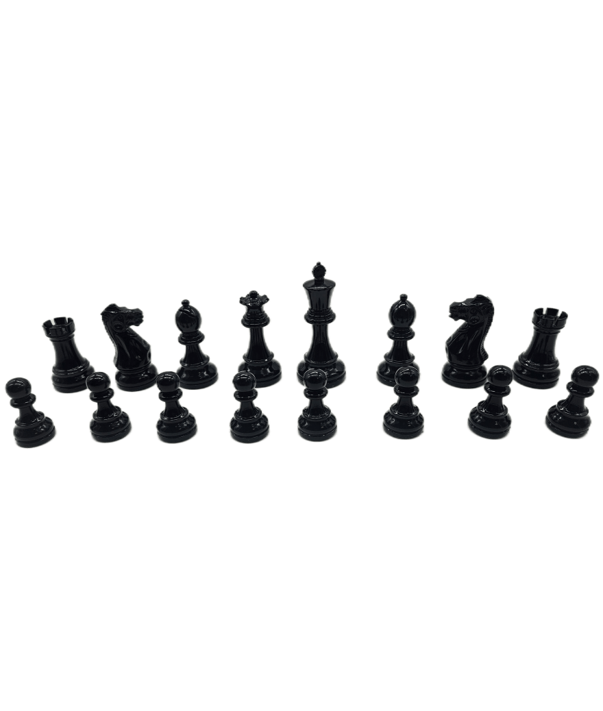 Pièces Ultimes en bois laqué - Noir / Crème - Taille 3/4 - Chopra - Pièces d’échecs classiques et décoratives figuratives - Rouge et Noir