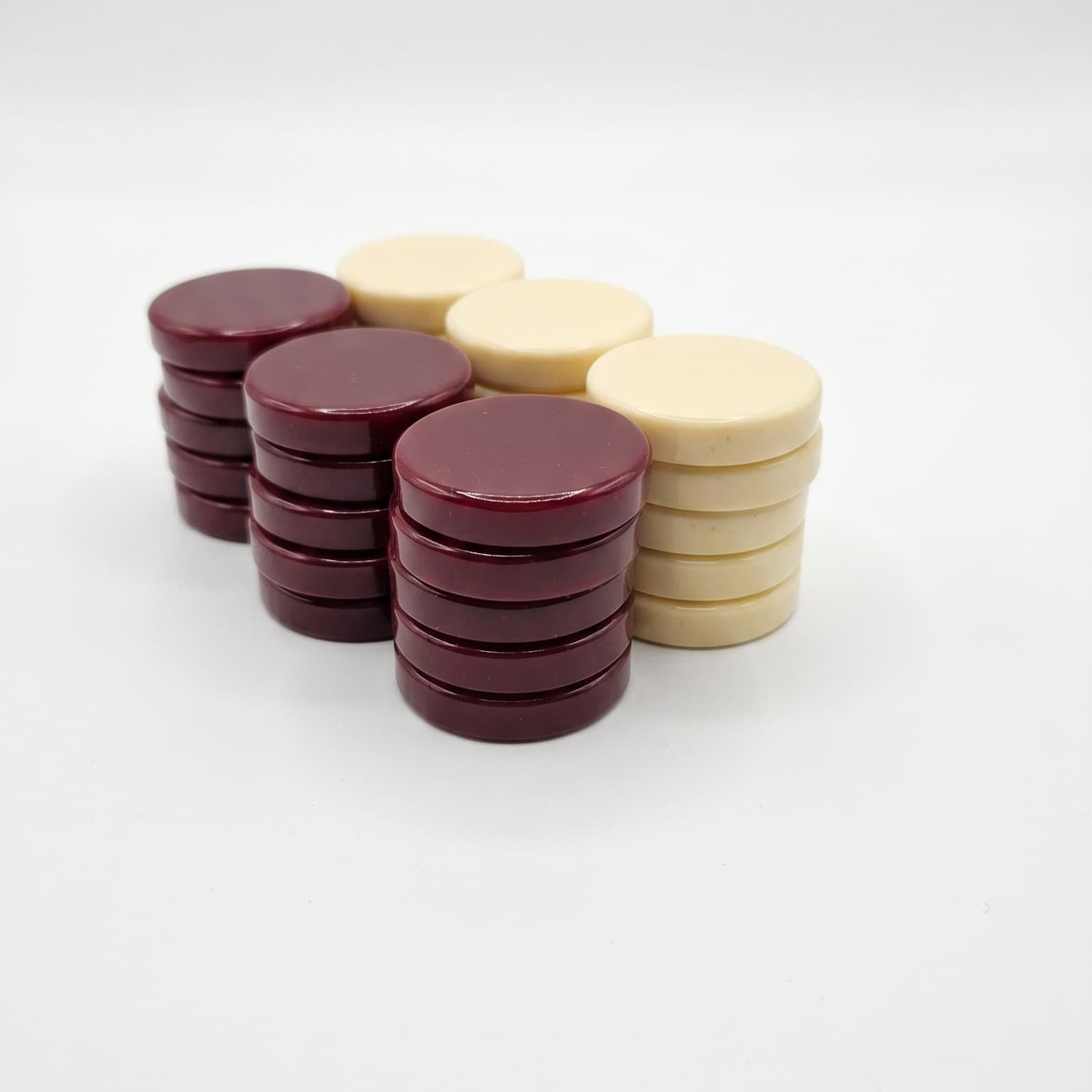 Pions de backgammon - Bakelite - 45 mm - Pions de backgammon - Rouge et Noir