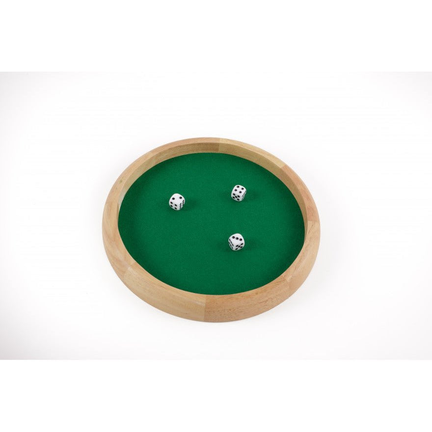 Piste bois naturel - 34 cm - LN - jeu de dés piste de dés - Rouge et Noir